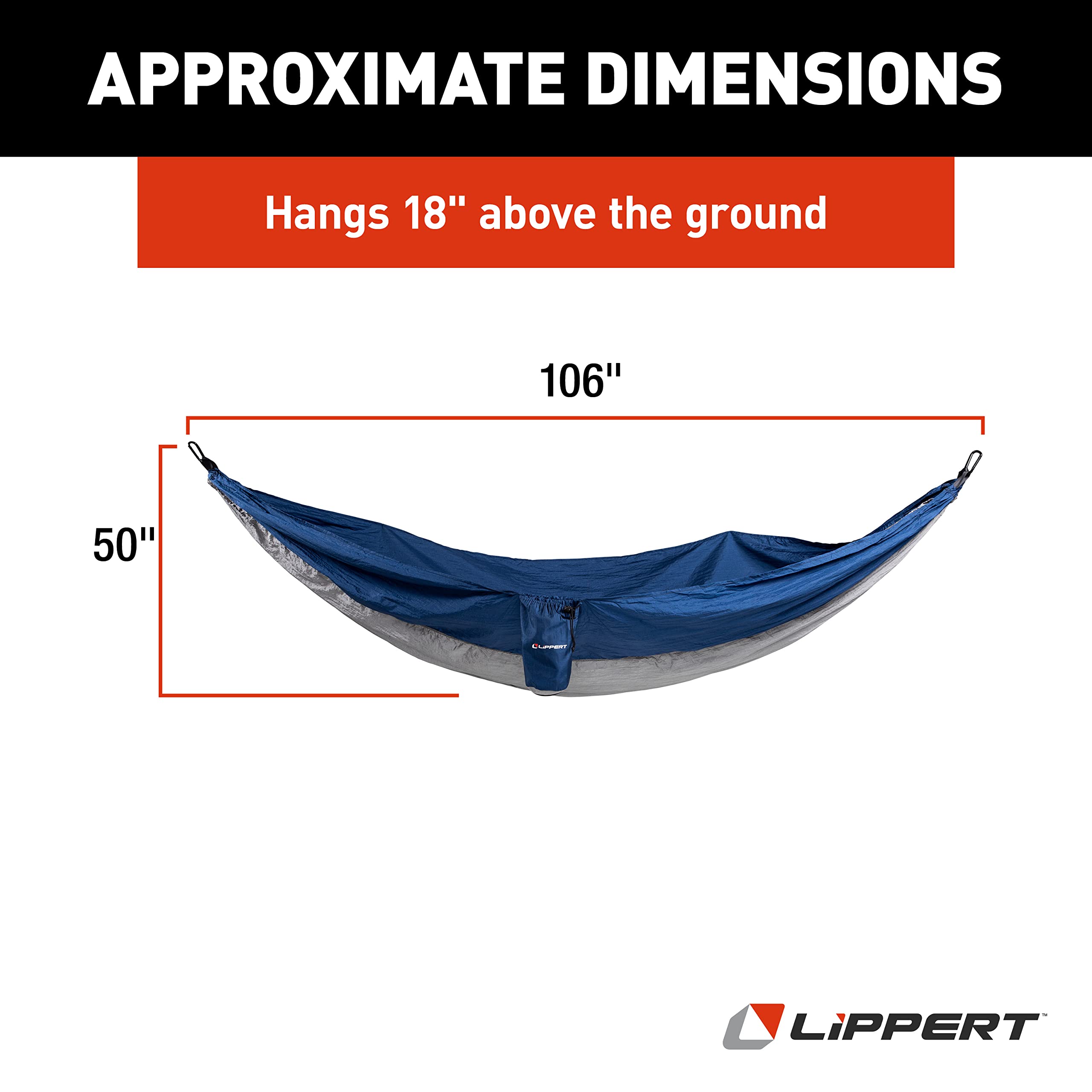 Lippert Outdoor Single Person Portable Camping Hammock Blue