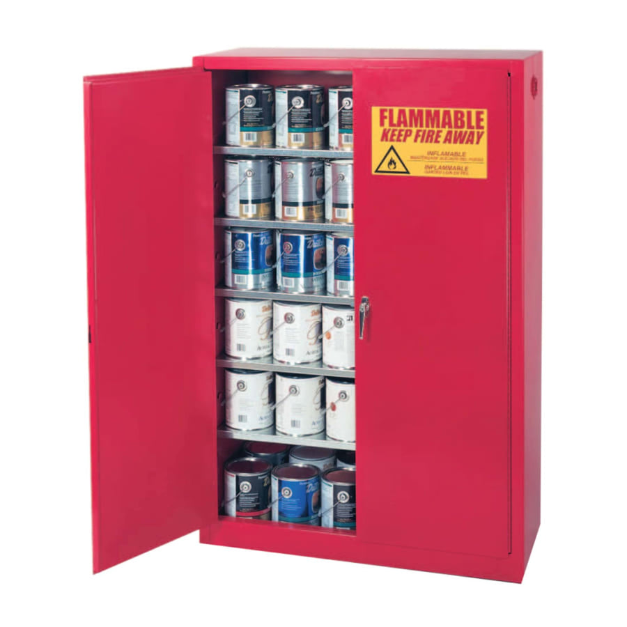 Eagle Paint & Ink Safety Cabinet 96 Gallon, 5 Shelves, 2 Door, Manual Close, Made in The USA, Yellow, YPI62X