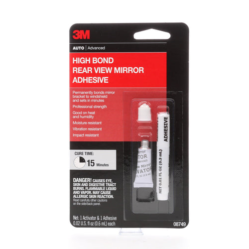 3M Rearview Mirror Adhesive High-Bond, 08749, 0.02 fl oz, 1 Per Pack