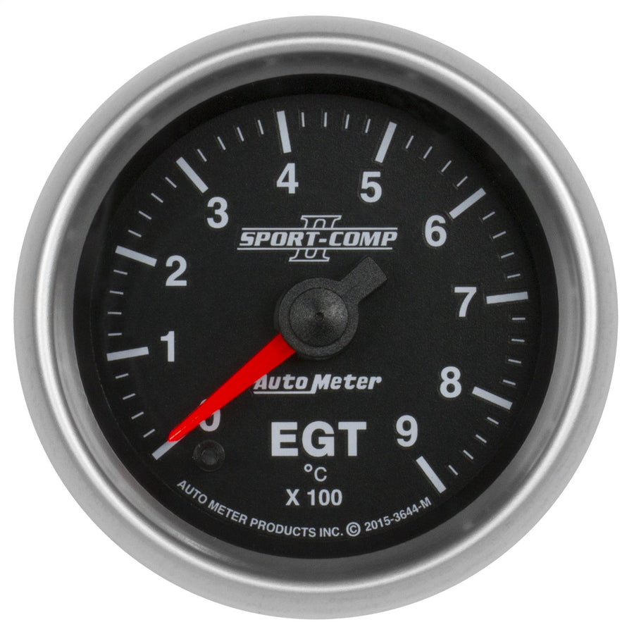 Sport-Comp II AutoMeter 3648-M Electric Oil Temperature Gauge 2-1/16 in. Black Dial Face - 3644-M