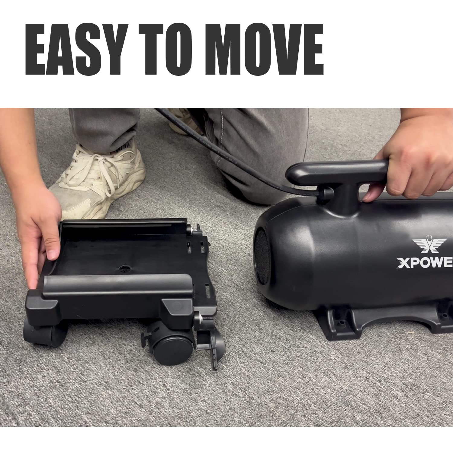 A-16 XPOWER Professional Car Dryer Blower with Mobile Dock w/Caster Wheels