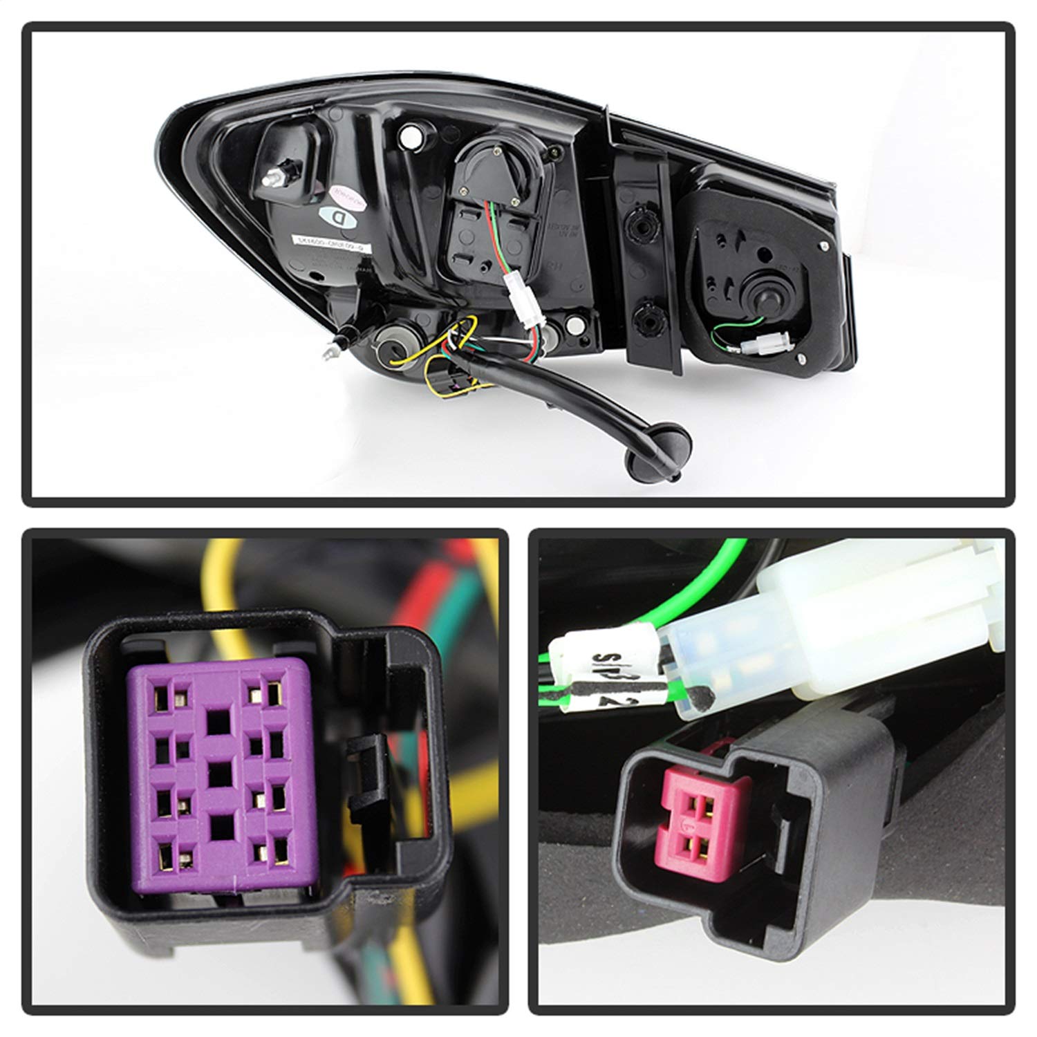 LED Tail Lights Black/Clear Spyder Auto 5076595