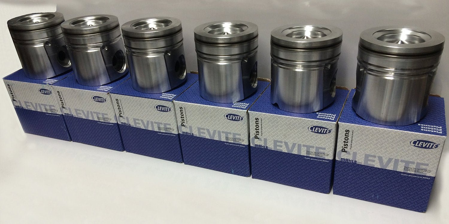 MAHLE Piston and Ring, Forged, 4.213 in Bore, 3.0 x 2.0 x 3.0 mm Ring Groove, Flat, Combustion Chamber, 6.7 L, Kit Dodge Cummins