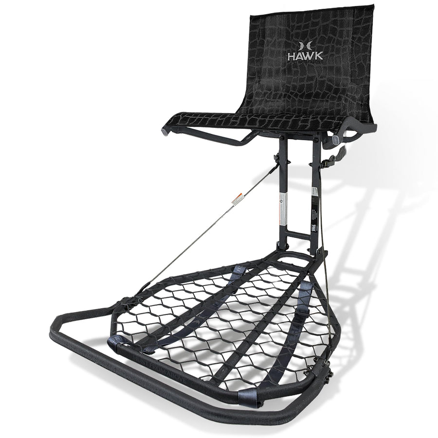 Hawk LVL Kickback Hang-On Deer Hunting Tree Stand, Deer Stand with Kick Back Footrest, XL Comfort Seat and Oversized Platform