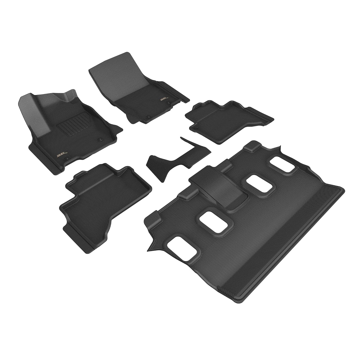 3D MAXpider Kagu Custom Fit Floor Mat (Black) Compatible with Lexus GX 5-Seat 2024-2026 (w/ 2nd Row Cool Box) - Full Set