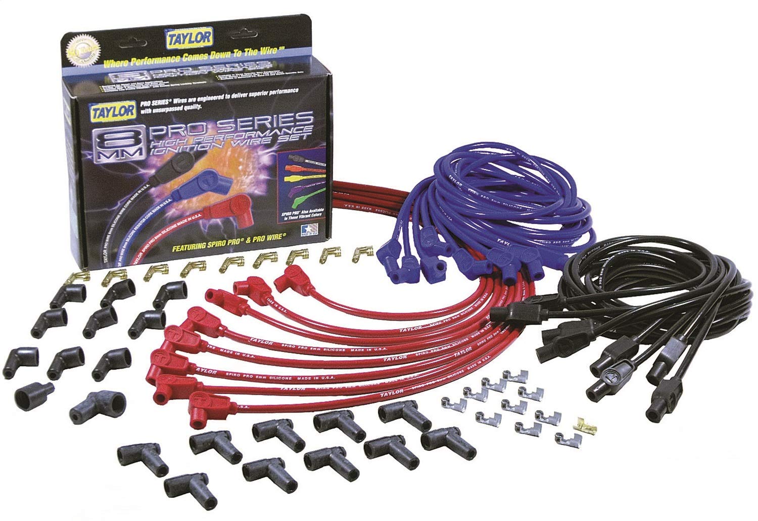 Taylor Cable 8mm Spiro-Pro 73045 univ 6cyl 180 black