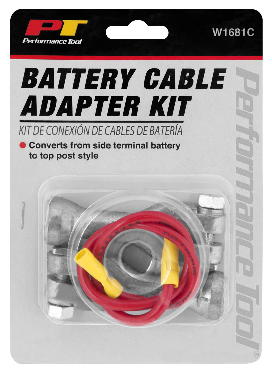 W1681C Performance Tool - Convert Side Terminal Battery Cables for Top Post Use with 2 Terminals and Ground Cable Extension Lead Included