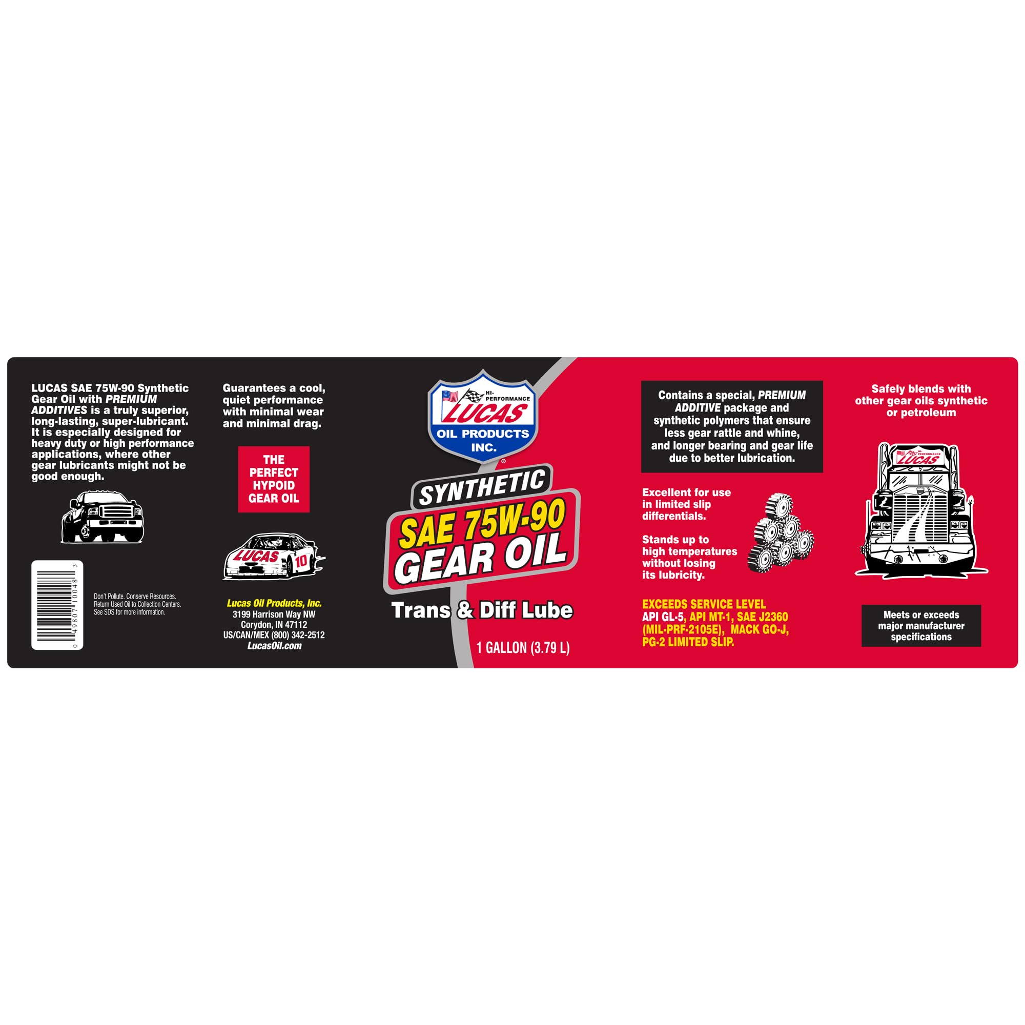 Synthetic SAE 75W-90 Gear Oil Lucas Oil - 1 Gallon