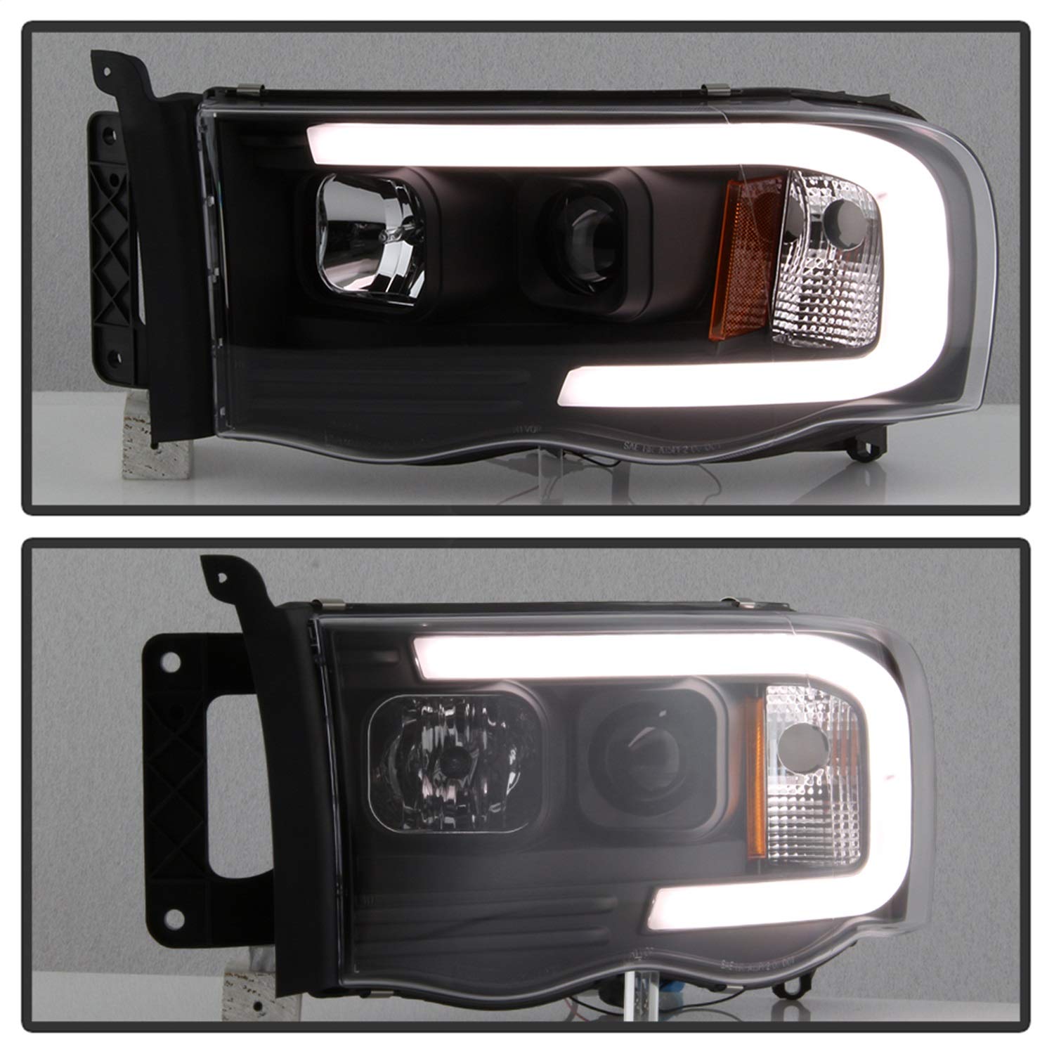 Dodge Ram 1500 02-05 / Ram 2500/3500 03-05 Spyder Auto 5084606 Light Bar Projector Headlights - Black