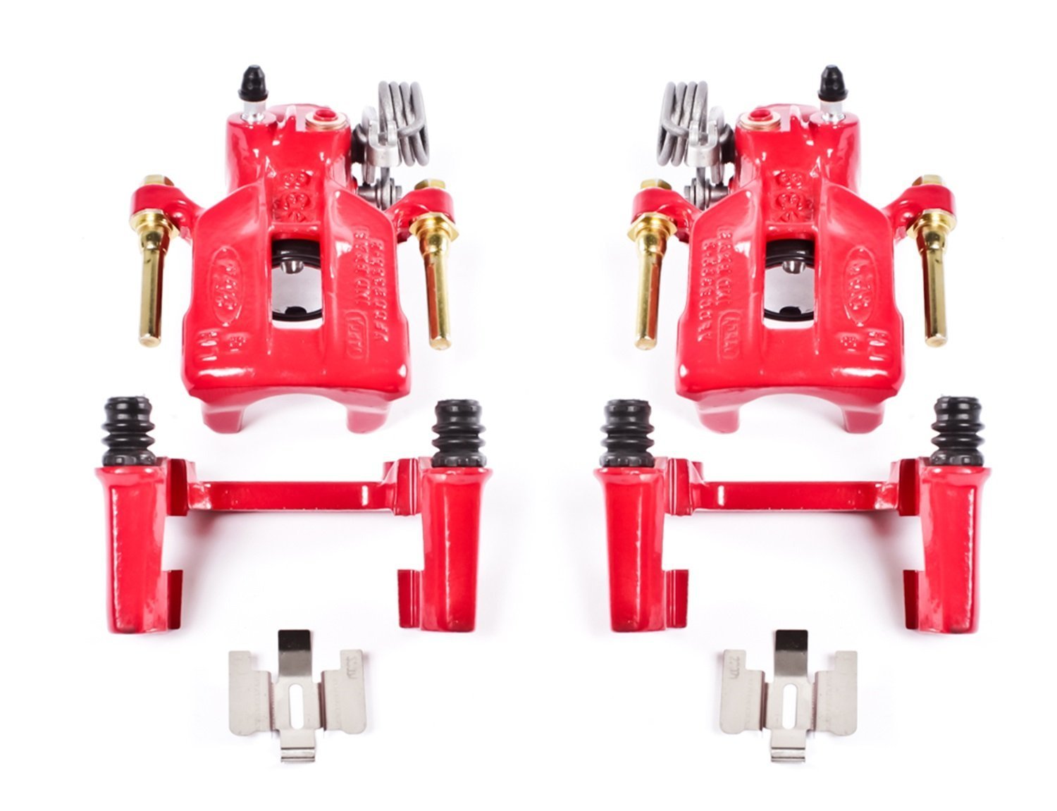 Power Stop S4824 Rear High-Temp Pair of Red Powder Coated Calipers For 1994-1998 Ford Mustang Base | 1999-2004 Mustang Base & GT