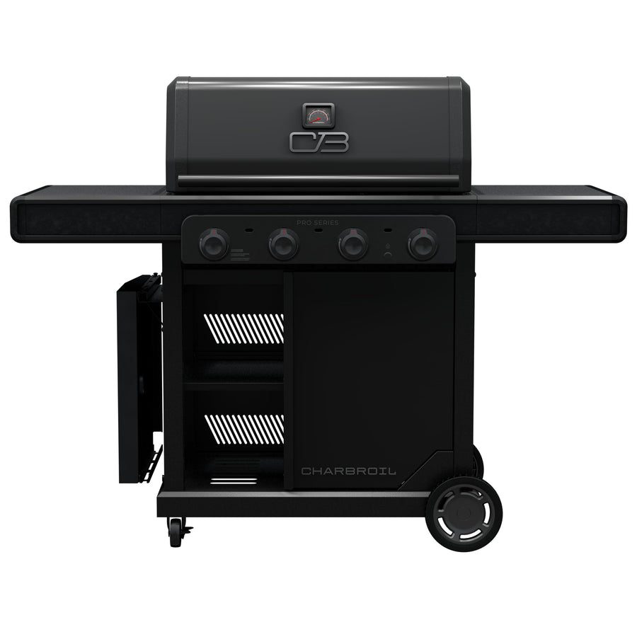 Pro Series Charbroil with Amplifire Infrared Technology 4-Burner Propane Gas Grill and Griddle Cabinet, Black - 463279224