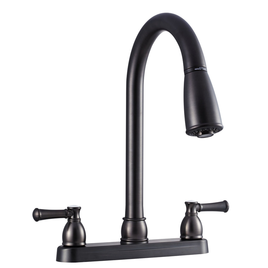 Dura Faucet Low Weight DF-PK350L-VB Metallic Plating over ABS Plastic Resin Two-Handle Pull-Down RV Kitchen Sink Faucet (Venetian Bronze)
