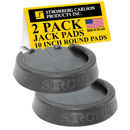 Stromberg Carlson Leveling Jack Pads RV - Durable Rubber Blocks for Leveling, Anti-Slip Jack Pads for RVs and Campers, Protects Against Rust Stains, Snap Pad Design, 10 Inch Round Foot Pads, 2 Pack
