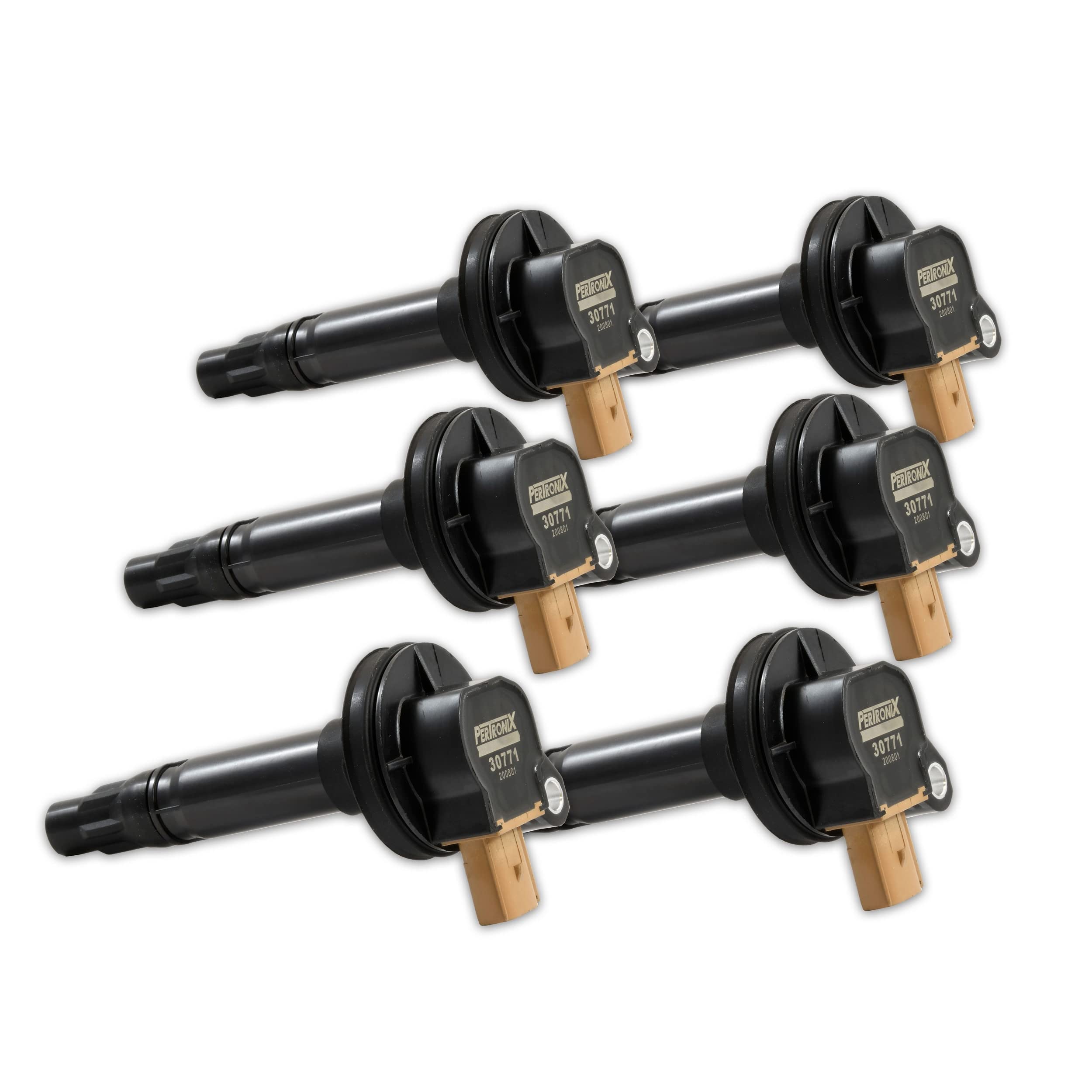 Flame-Thrower Coil PerTronix 30776 for 2011-20 Ford V6 EcoBoost 3.5L 3-Pin Brown; Set of 6