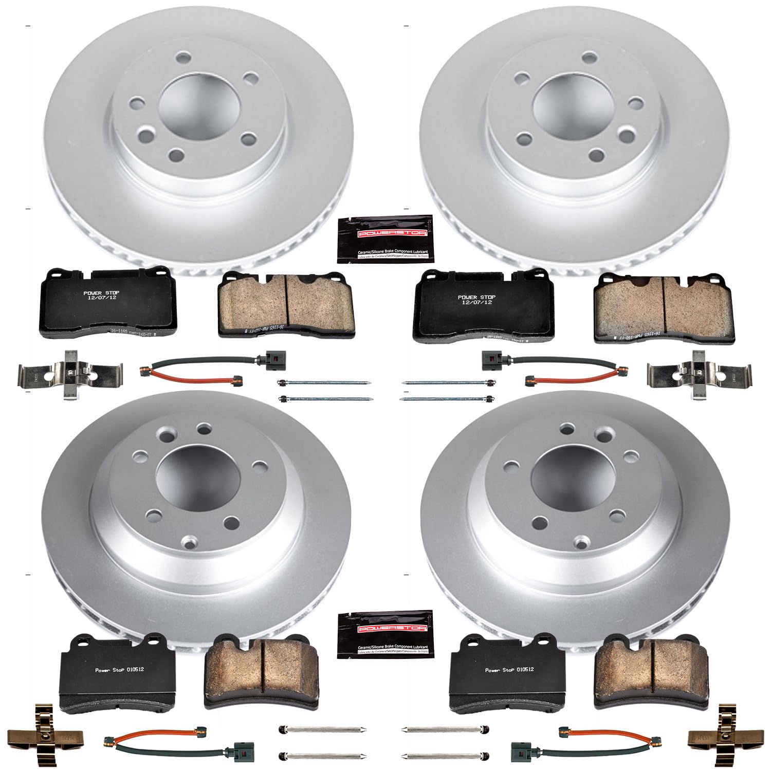 Power Stop CRK4108 Z23 Evolution Geomet Coated Brake Kit Front and Rear For Volkswagen Touareg 2006 [Model Specific]