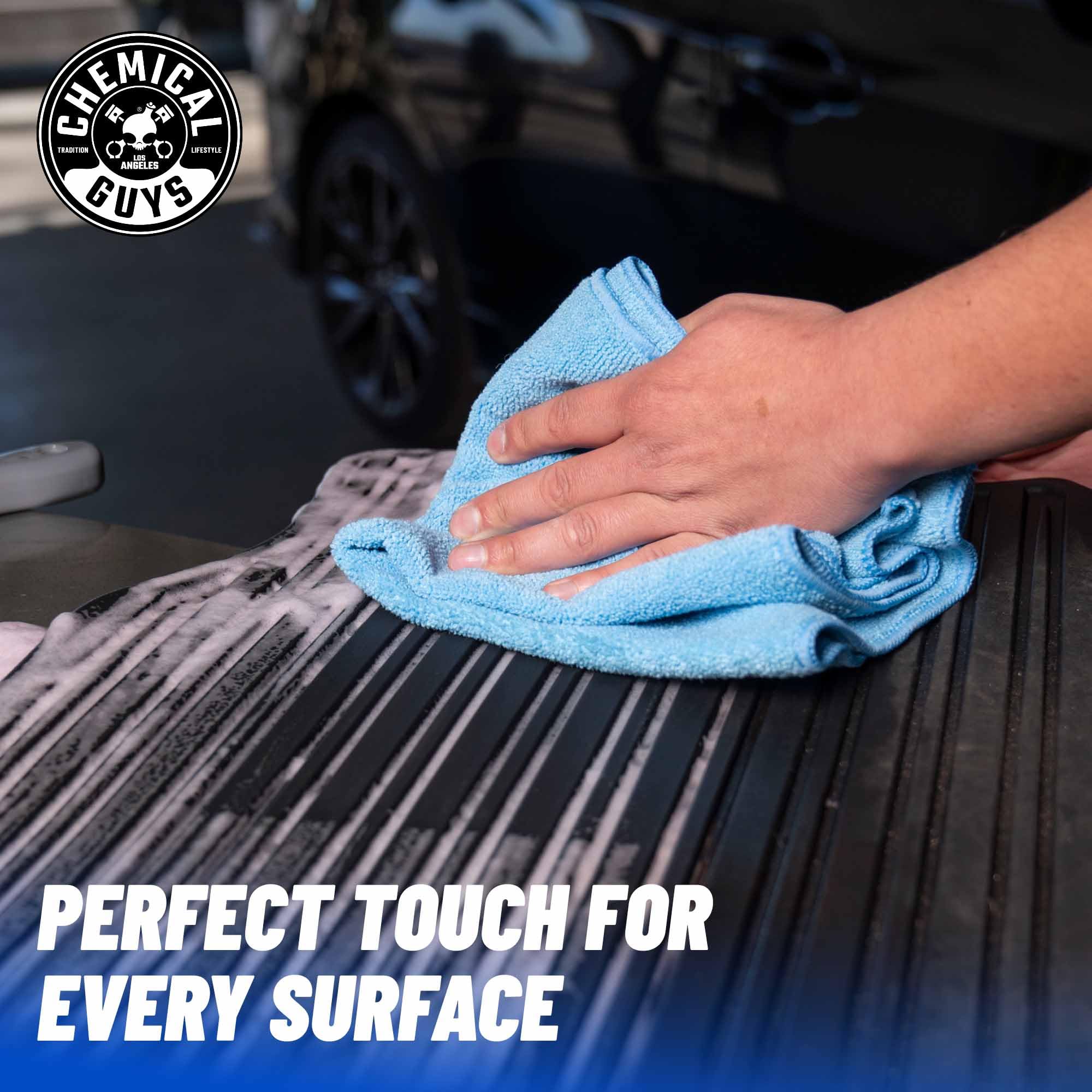 Chemical Guys Workhorse Professional MICBLUE03 Microfiber Towel, Blue (Safe for Car Wash, Home Cleaning & Pet Drying Cloths) 16" x 16", Pack of 3