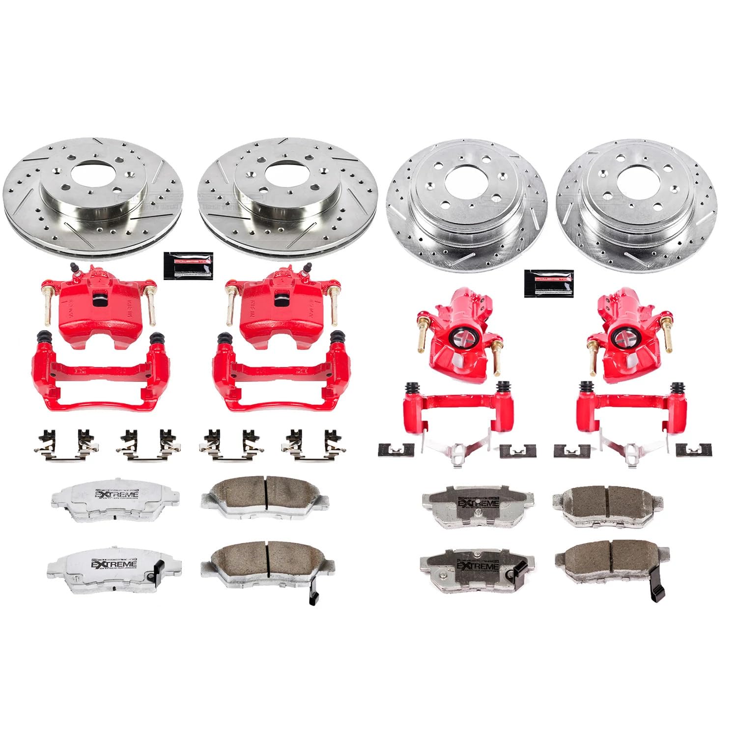 Power Stop KC695-26 Z26 Street Warrior Front & Rear Brake Kit Honda For Honda Civic del Sol 1994-1997 [Model Specific]