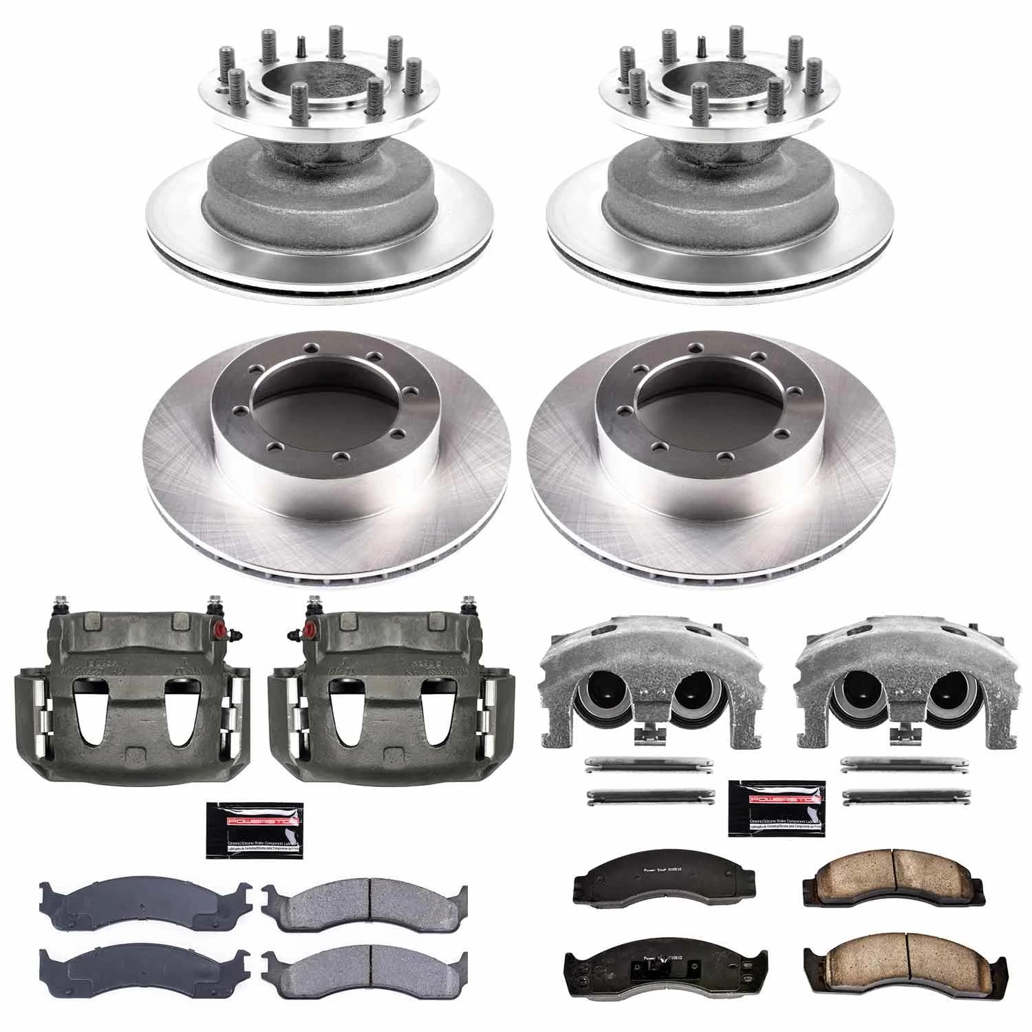 Power Stop KCOE4233 Front and Rear Caliper Kit-OE Rotors, Ceramic Brake Pads, Calipers For Ford E-450 Econoline Super Duty, Ford E-450 Super Duty [Model Specific] Autospecialty