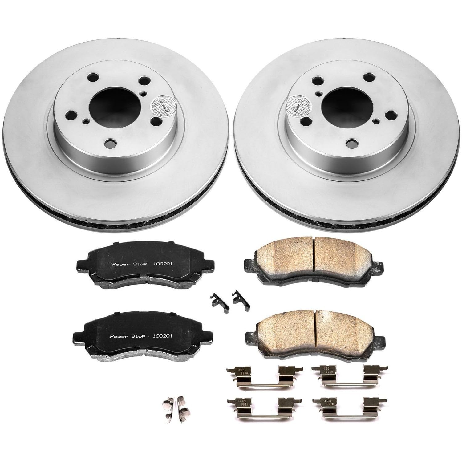 Coated Brake Rotor and Ceramic Brake Pads Power Stop CRK445- Front For Subaru Impreza 1997-2001, Subaru Legacy 1997-2000 [Model Specific]