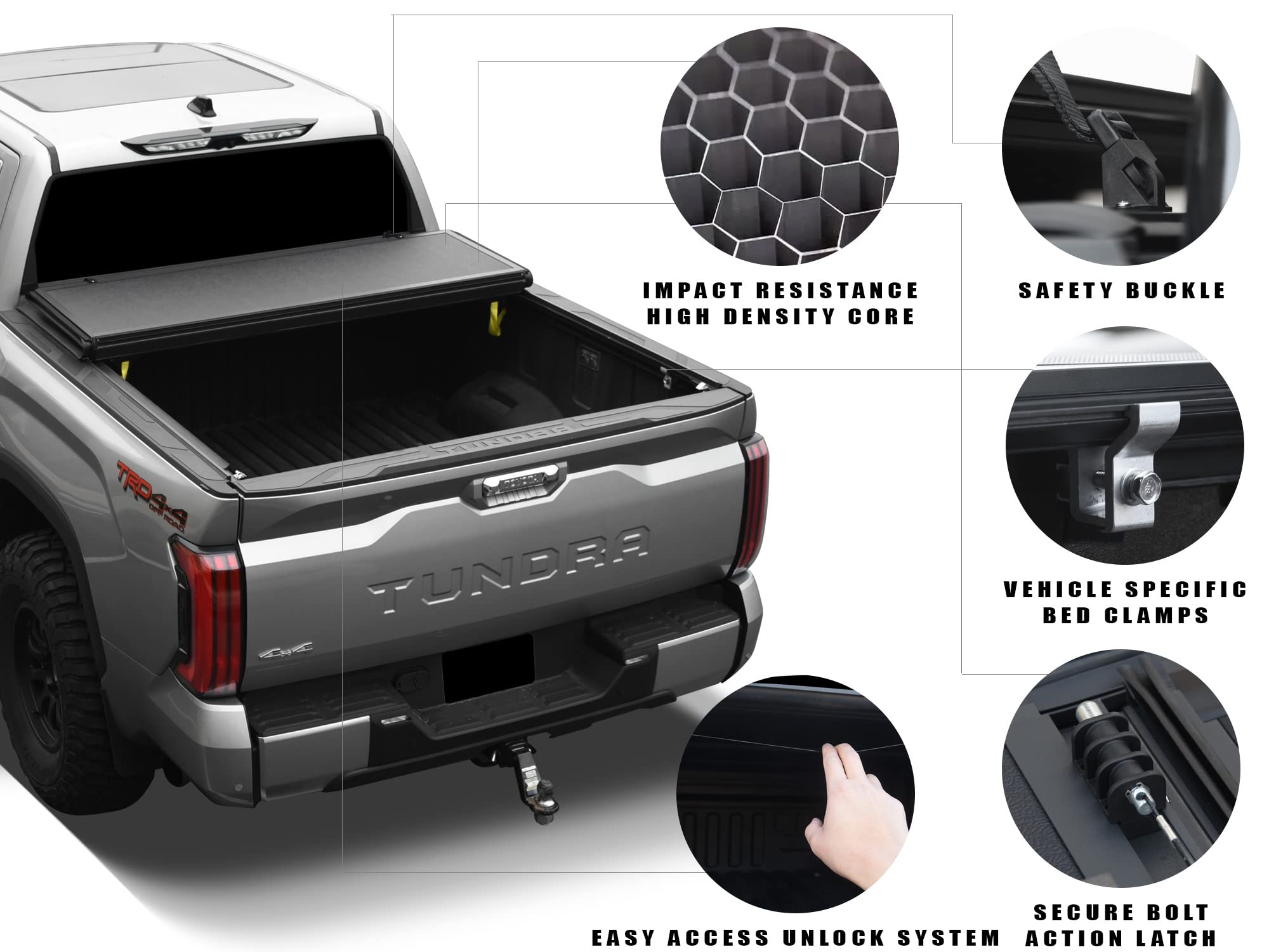 CoveRex TFX Series Armordillo USA Low Profile Hard Tri-Fold Truck Bed Tonneau Cover Fits 1997-2003 Ford F150 / 2004 Heritage / 1997-1999 F250 Light Duty 6.5 Ft (78") Bed