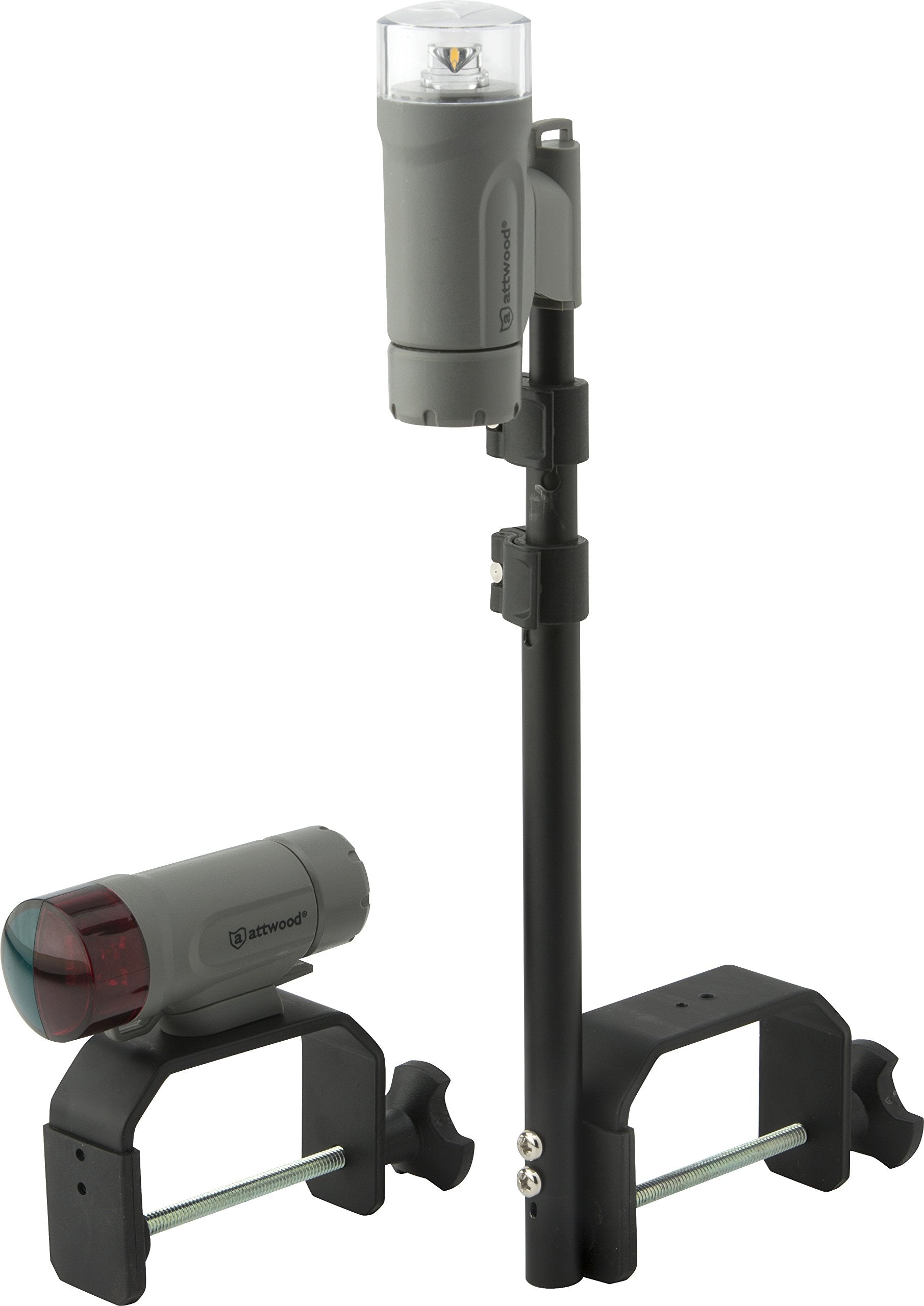 Portable attwood 14190-7 Water-Resistant Clamp-On LED Light Kit with Marine Gray Finish