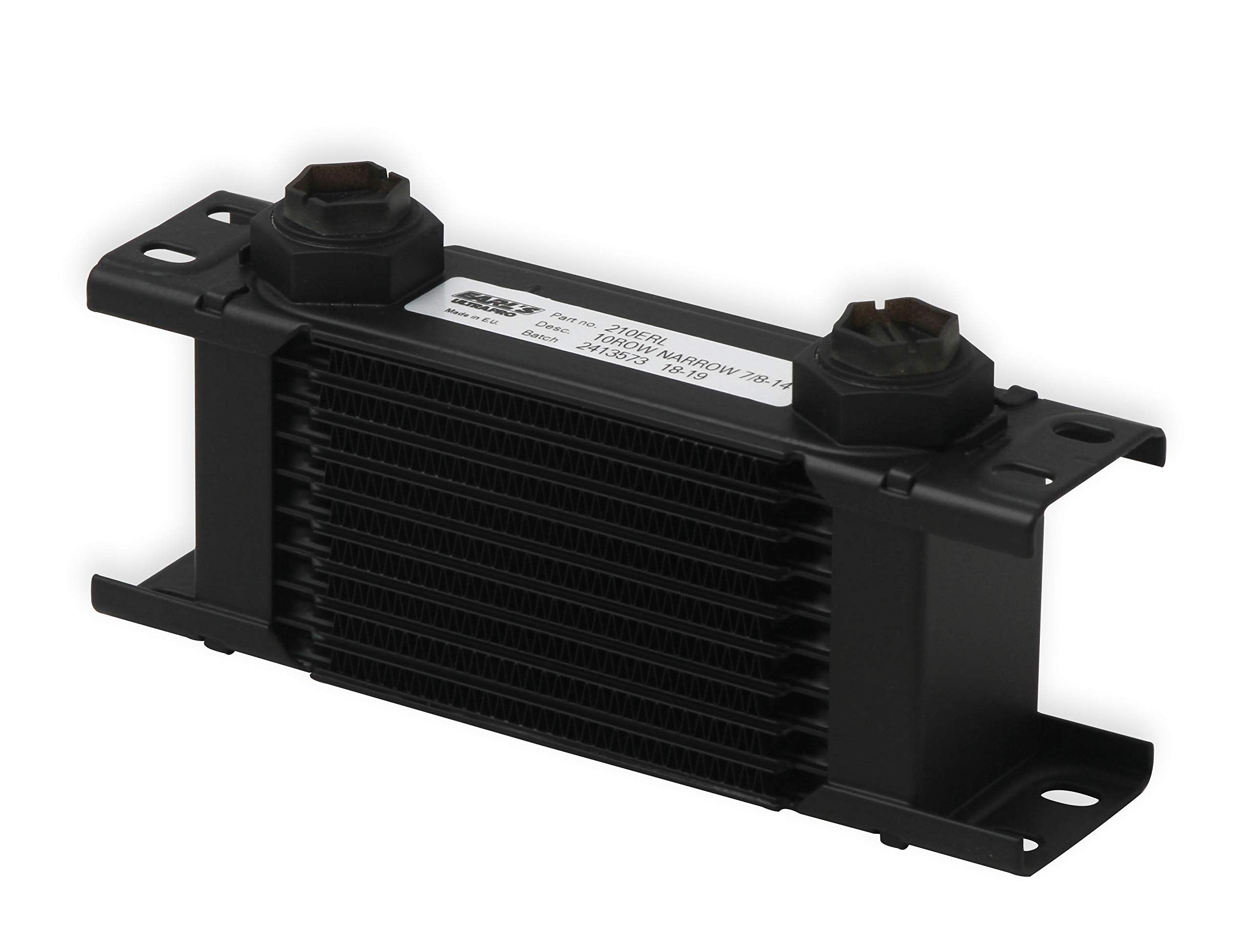 210ERL Earl's UltraPro Oil Cooler - Black - 10 Rows - Narrow Cooler - 10 O-Ring Boss Female Ports