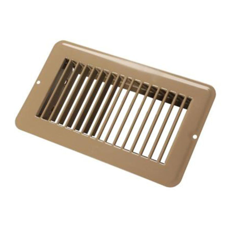 Undampered JR Products Floor Register - 4" x 8", Brown
