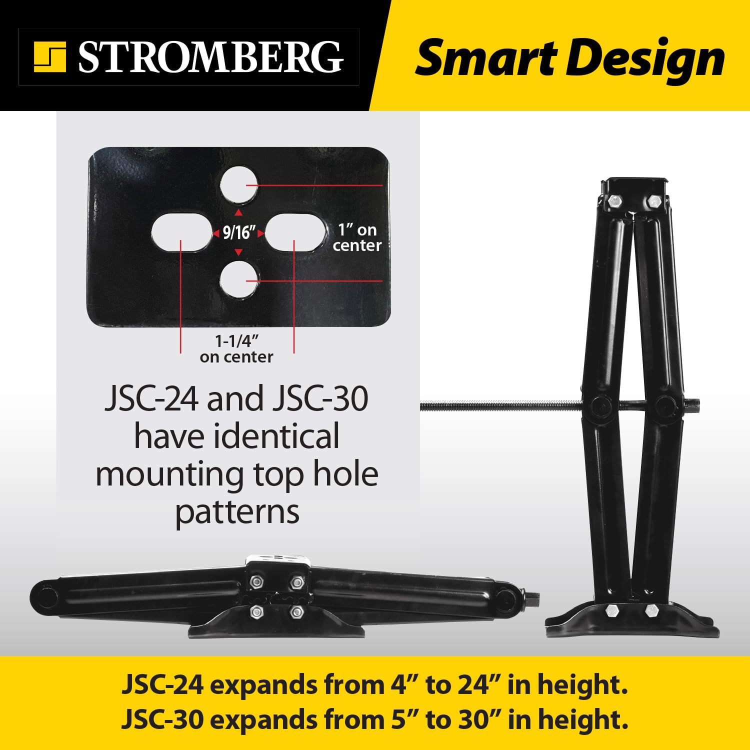 Stromberg Carlson JSC-24-IND Scissor Jack – Heavy Duty RV Stabilizer for Camper, Travel Trailer, Cargo Trailer for Leveling – Camper Stand – 5000 lbs – 1 Pack – 24 Inch
