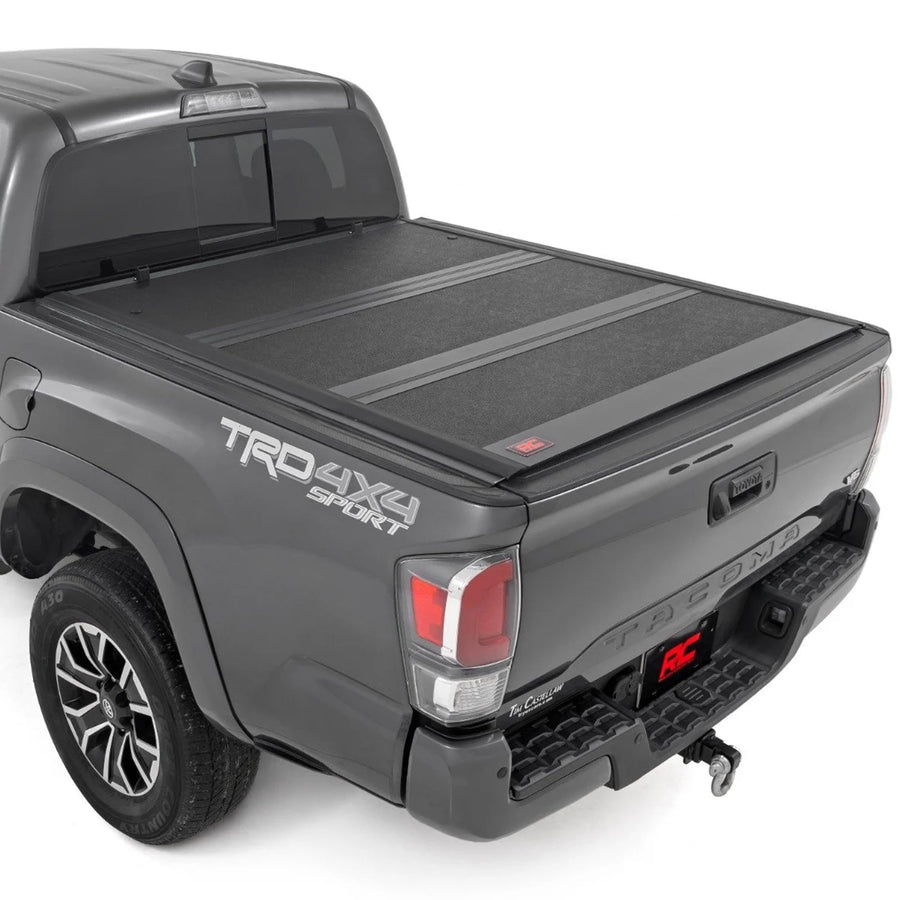 Toyota Tacoma Hard Tri-Fold Tonneau Cover for Rough Country (2016–2023) - Low-Profile Aluminum Truck Bed Cover, Fits 5' Bed (60.5")