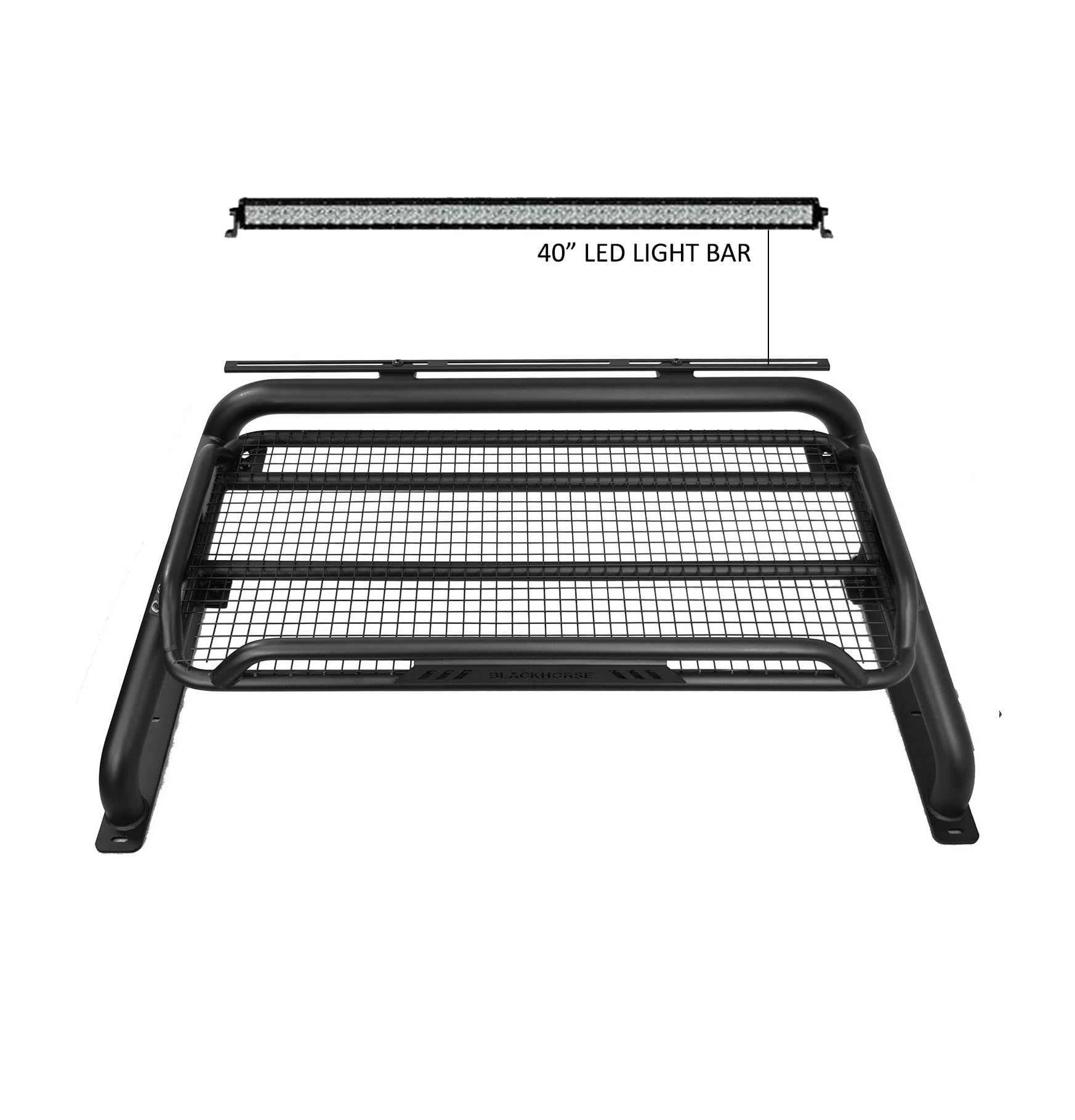 Atlas Roll Bar Black Horse W/40 in led Light Bar Compatible with 2005-2021 Nissan Frontier-ATRB-NIFRB-KIT