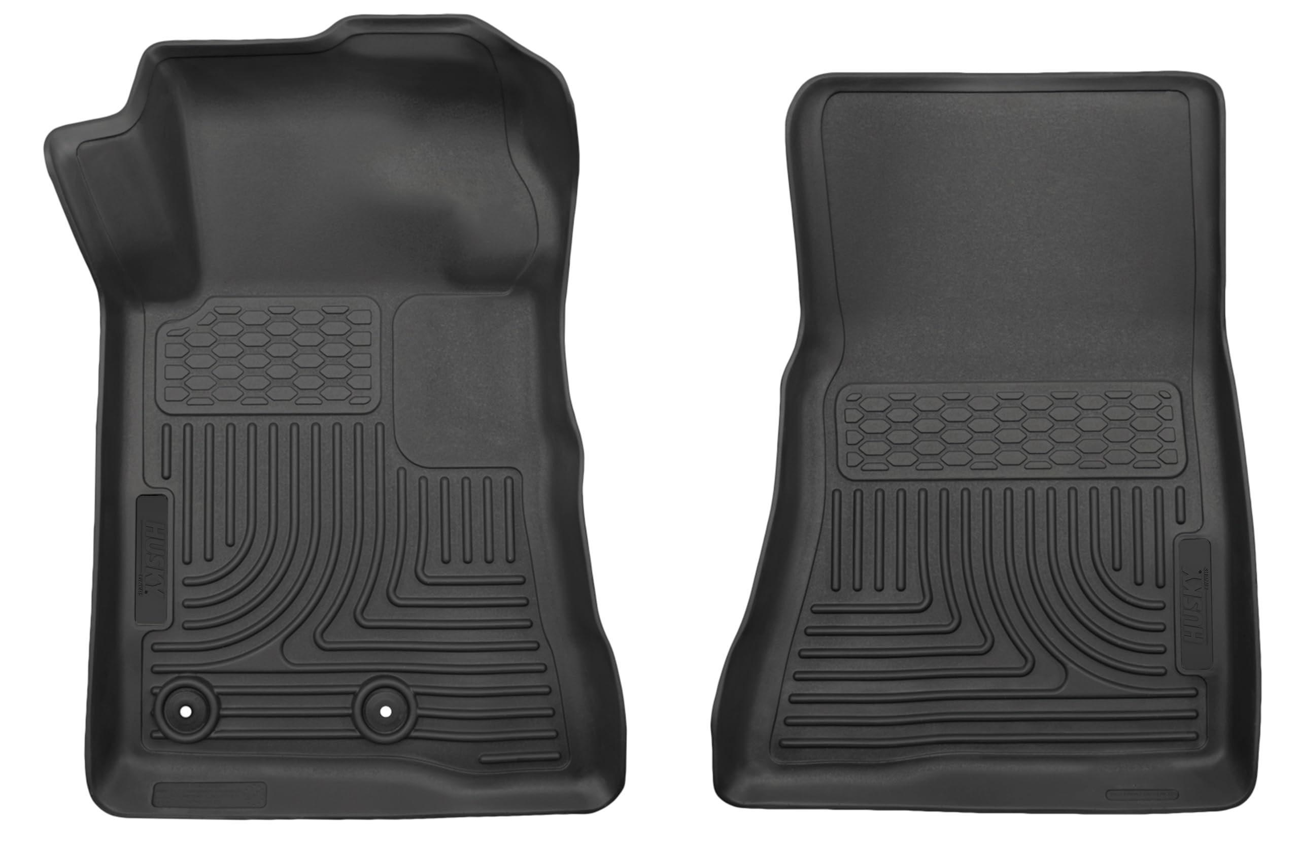 Husky Liners Floor Mats Weatherbeater | Fits 2015-2024 Ford Mustang, Convertible & Coupe | Front Row, 2-pc Black - 13681