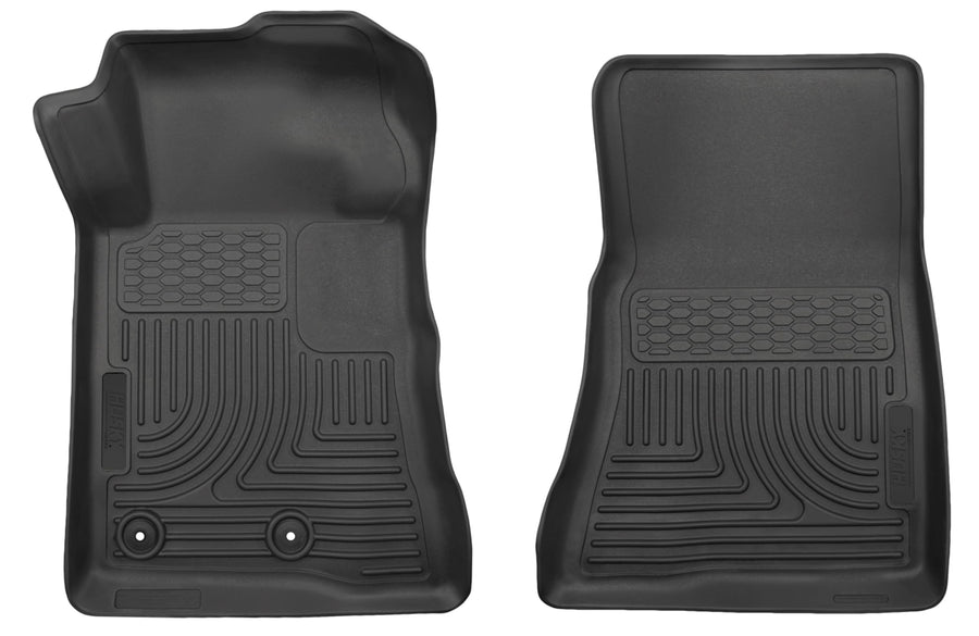 Husky Liners Floor Mats Weatherbeater | Fits 2015-2024 Ford Mustang, Convertible & Coupe | Front Row, 2-pc Black - 13681