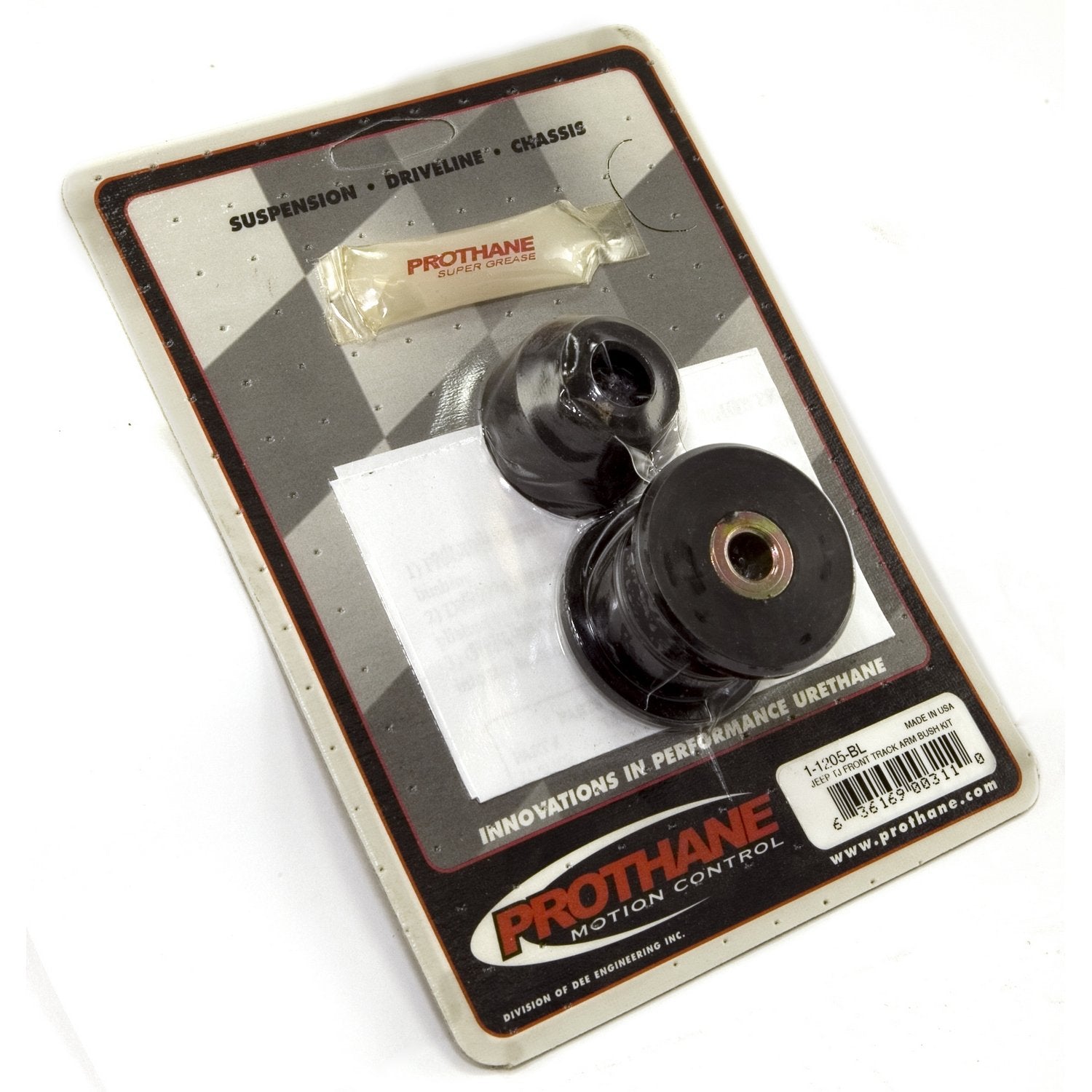 Suspension Track Bar Bushing Kit, Front, Black | Rugged Ridge | 1-1205BL | Fits 1997-2006 Jeep Wrangler TJ