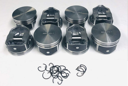 Hypereutectic Silvolite Flat Top Pistons compatible with 1999-2008 GM LS 4.8L & 5.3L Engines GEN III & IV (Standard 3.780" Bore)