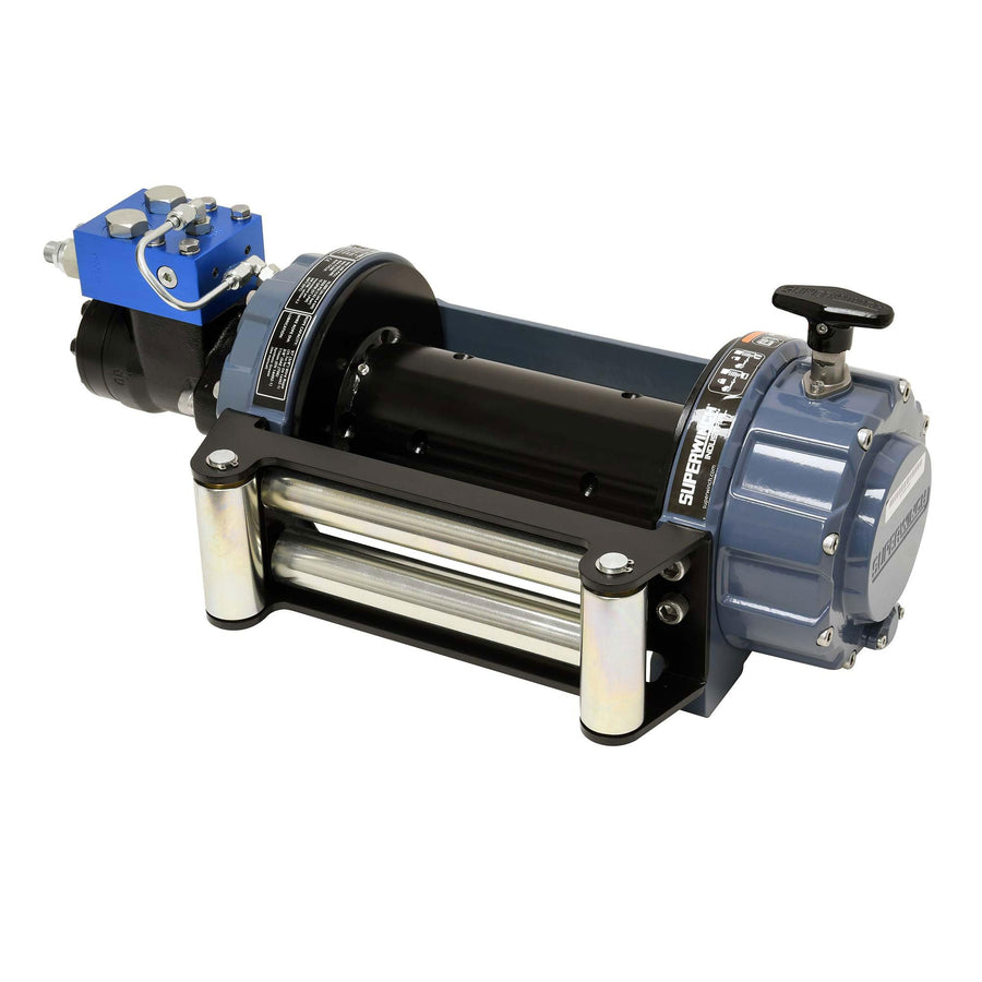 Industrial Superwinch S100429 SI Standard Drum Hydraulic Winch 10000lb (4536kg) Single Line Pull with Roller Fairlead