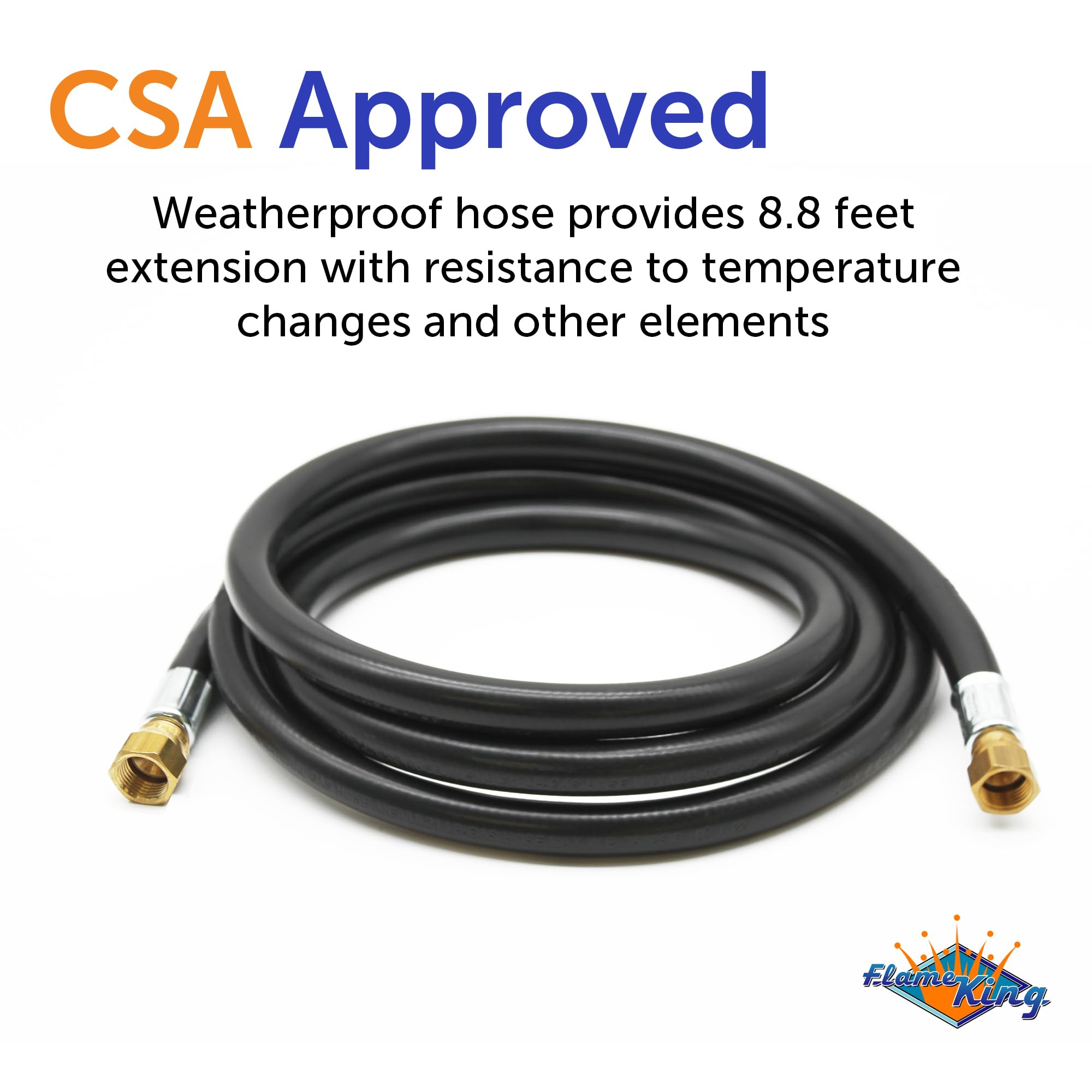 Flame King RV Slide Out Thermo Rubber Hose Assembly, 106 Inch, 3/8 Inch ID, Female to Female - 100159-106