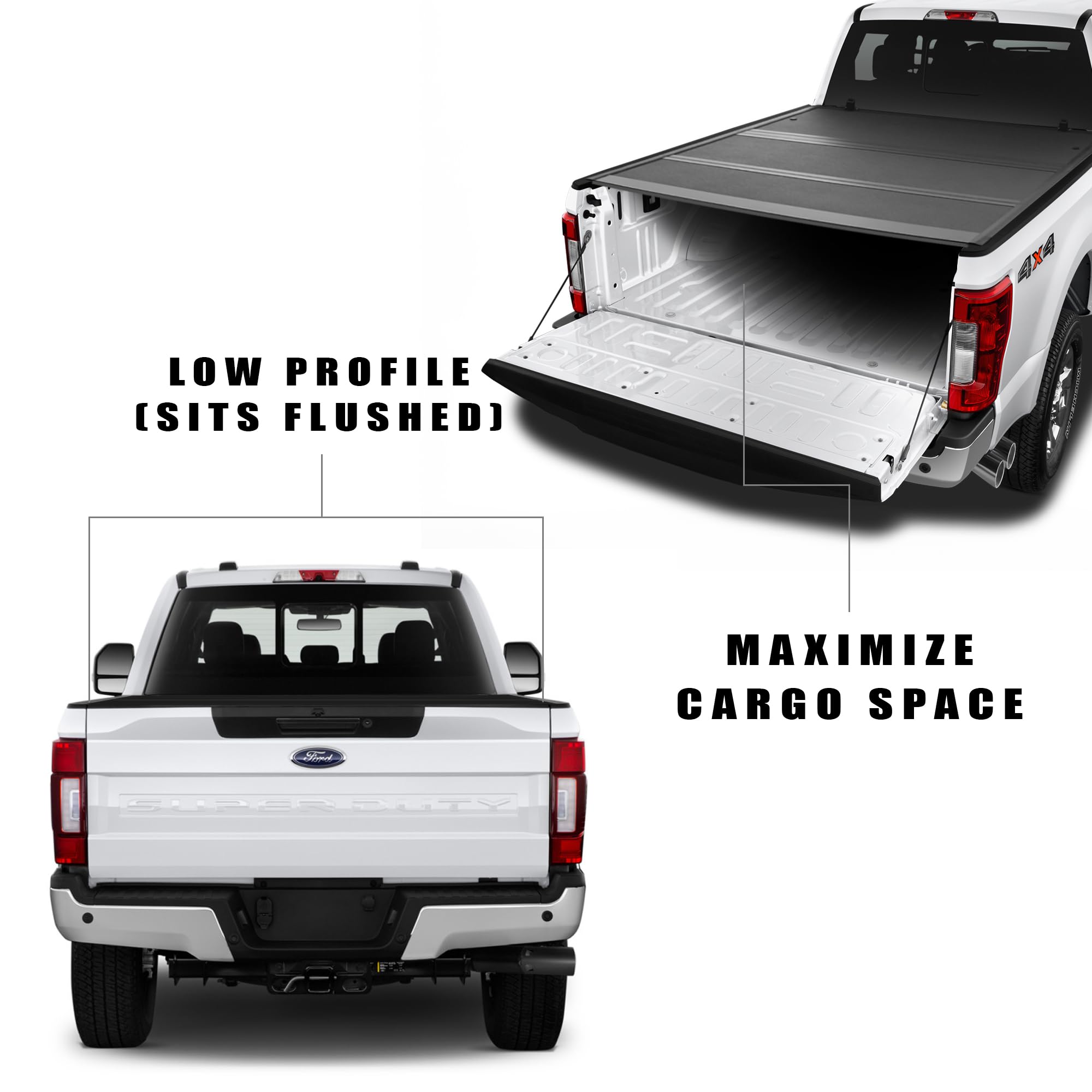 CoveRex TFX Series Armordillo USA Low Profile Hard Tri-Fold Truck Bed Tonneau Cover Fits 2017-2024 Ford F250 / F350 / F450 Superduty 6.75 Ft (81") Bed