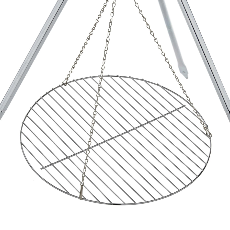 Coleman Campfire Tripod Grill & Lantern Hanger, Grill Grate with Adjustable Height for Cooking Over Fire, Steel Firepit Cooking Rack