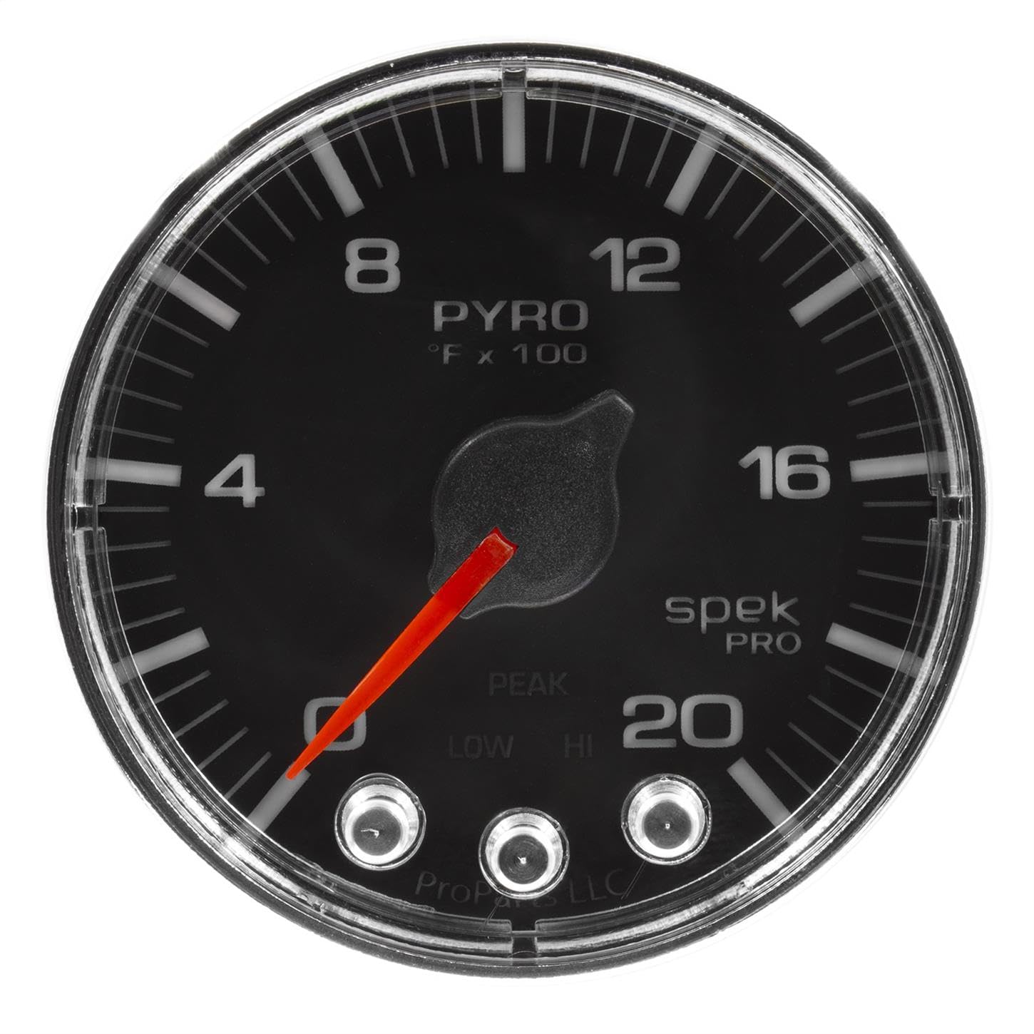 AutoMeter P310318 Pyrometer Gauge (EGT) (Spek-Pro 2 1/16", 2000ºf, Stepper Motorwith Peak & Warn, Blk/Chrm, Spek-Pro)
