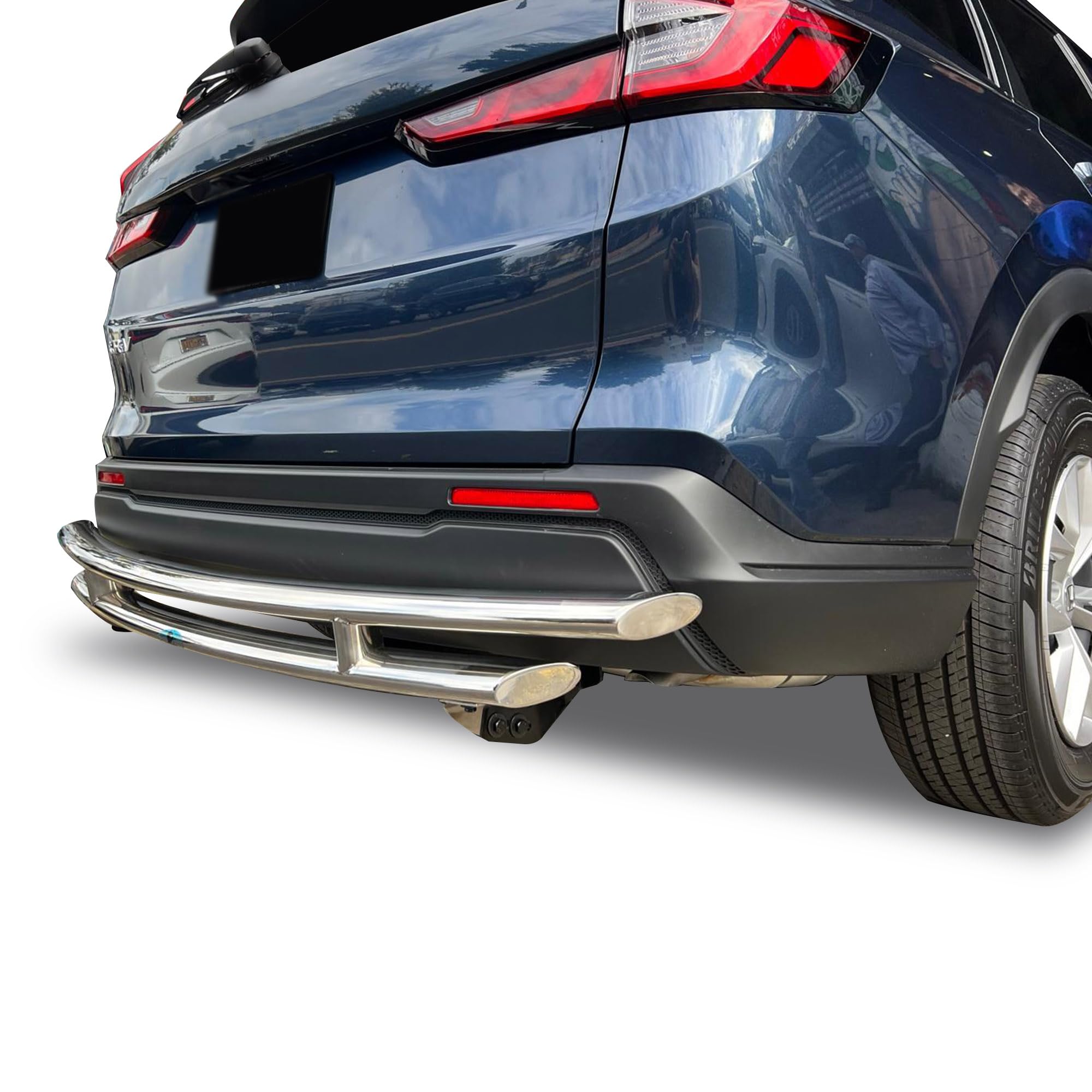 Rear Bumper Guard Black Horse Double Layer Stainless Steel Compatible with 2017-2025 Honda CR-V-CRDL-HOH602S