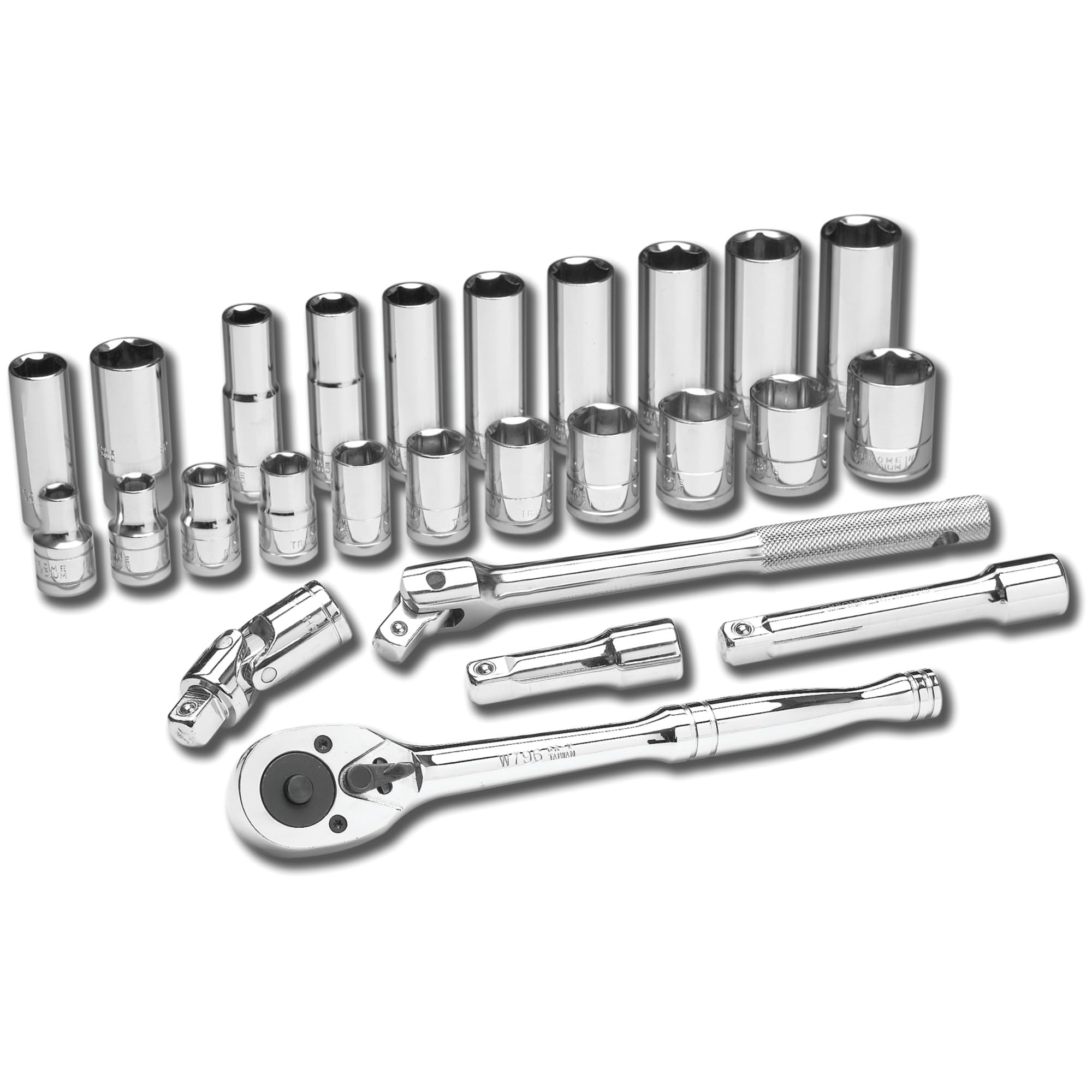 W32901 Performance Tool 1/2-Inch Drive SAE Socket Set, 26-Piece, 1-Pack