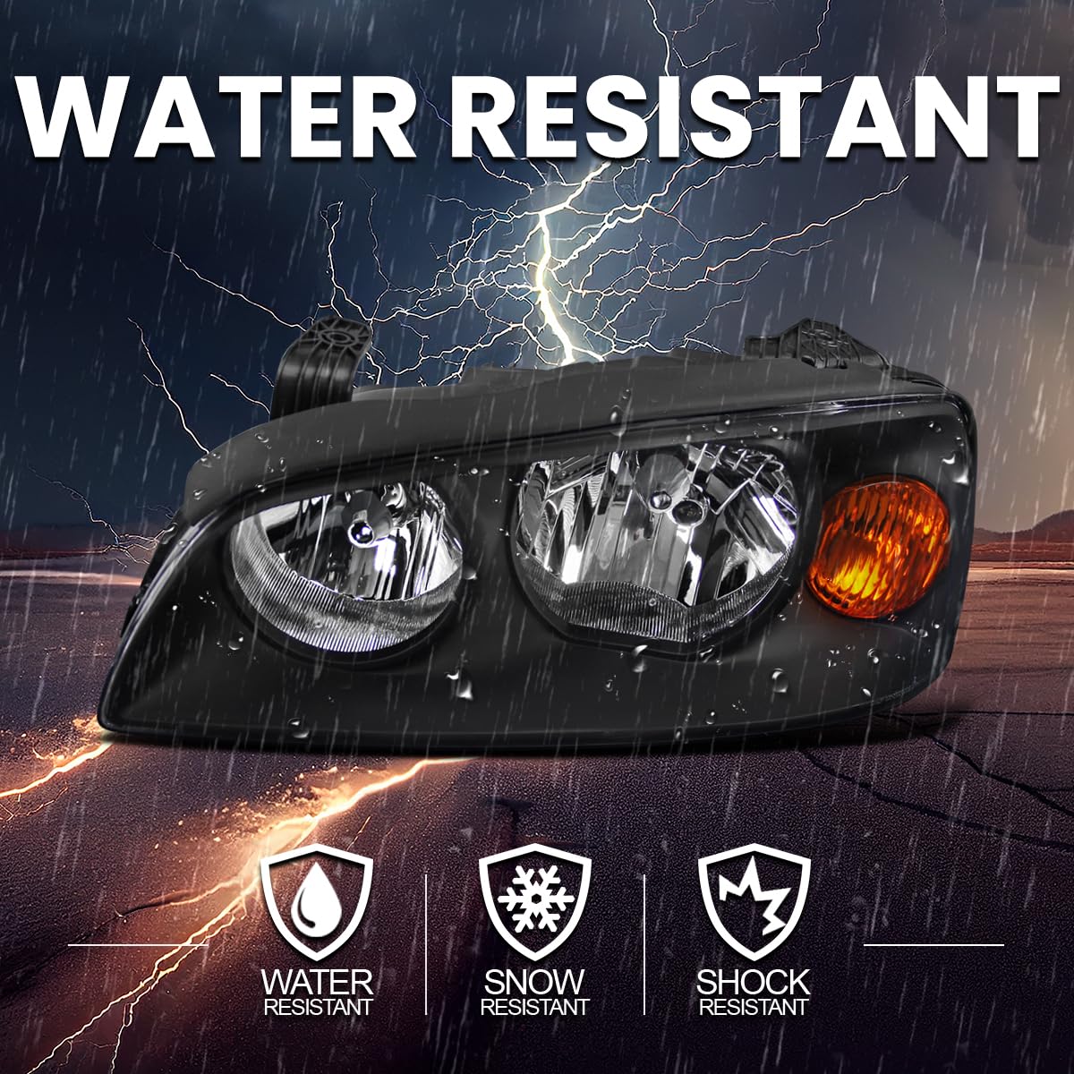 Replacement SPEC-D TUNING Black Headlights Compatible with 2004-2006 Hyundai Elantra L+R Pair Head Lights Lamps Assembly