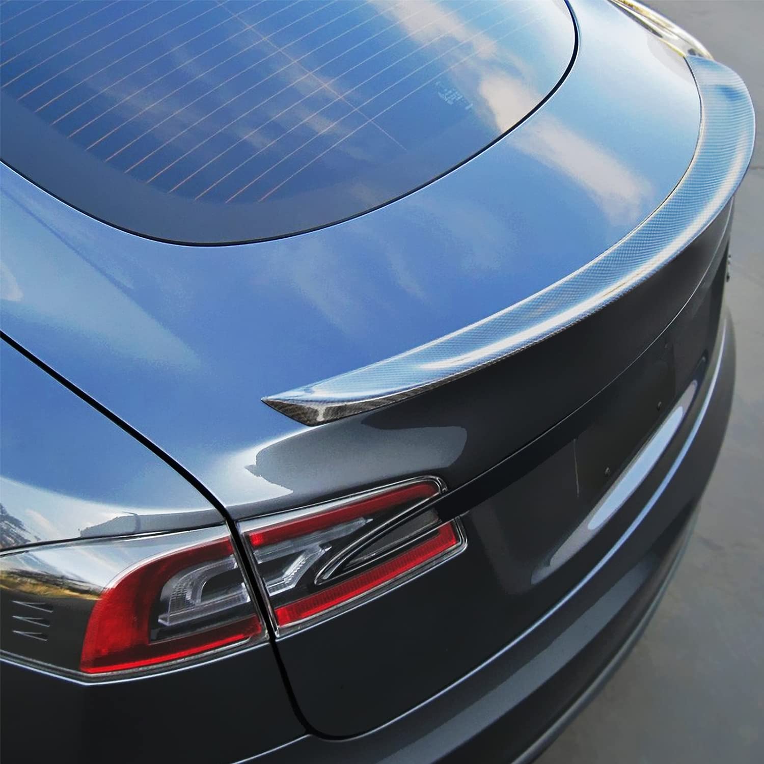 Carbon Fiber Spec-D Tuning Factory Style Rear Trunk Spoiler Compatible with 2012-2018 Tesla Model S Models