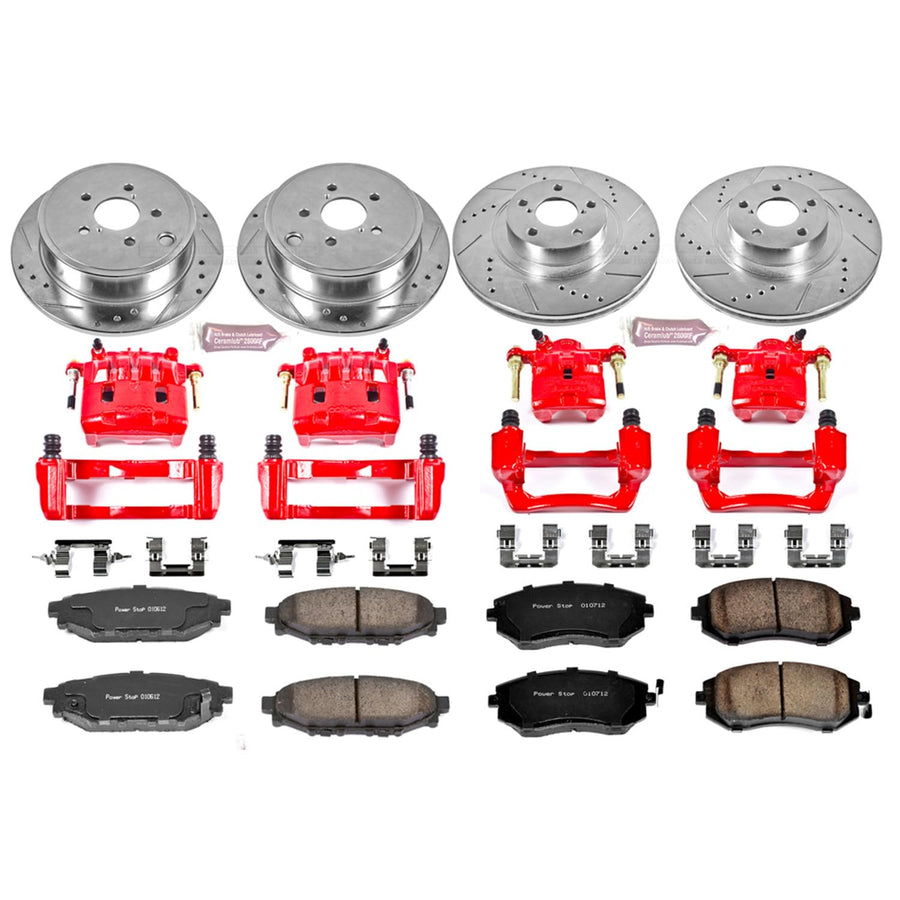 Power Stop 1-Click Performance Brake Kit with Caliper For Subaru Forester 1998-2003, Subaru Impreza 1998-2003 [Model Specific]