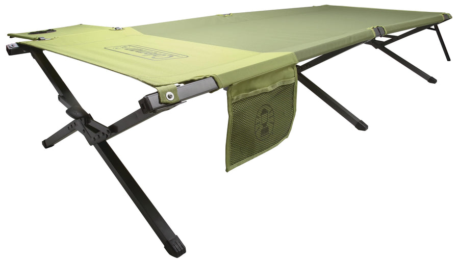Coleman Easy-Step Trailhead Folding Cot with Foot Lock, Camping Cot with Removable Side Table & Pocket, Supports up to 300lbs, Great for Camping, Lounging, Elevated Sleeping, Guests, & More