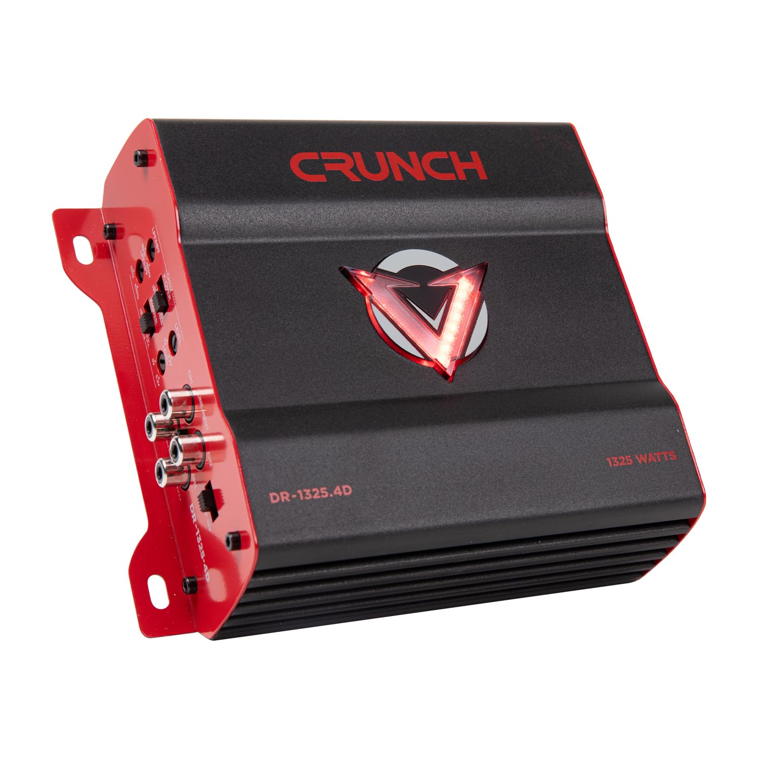 Crunch V-Drive 1325W 4-Channel Car Audio Amplifier - Class D, QTD Cooling, LED VU-Meter, Adjustable Crossovers, Multiple Operation Modes