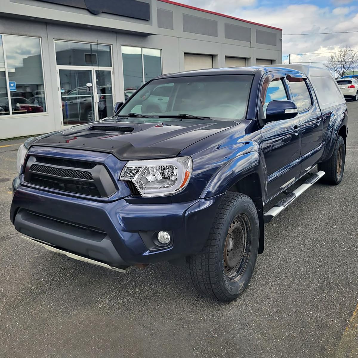 Chrome Headlights w/LED Strip SPEC-D TUNING Compatible with 2012-2015 Toyota Tacoma, Left + Right Pair Headlamp Assembly