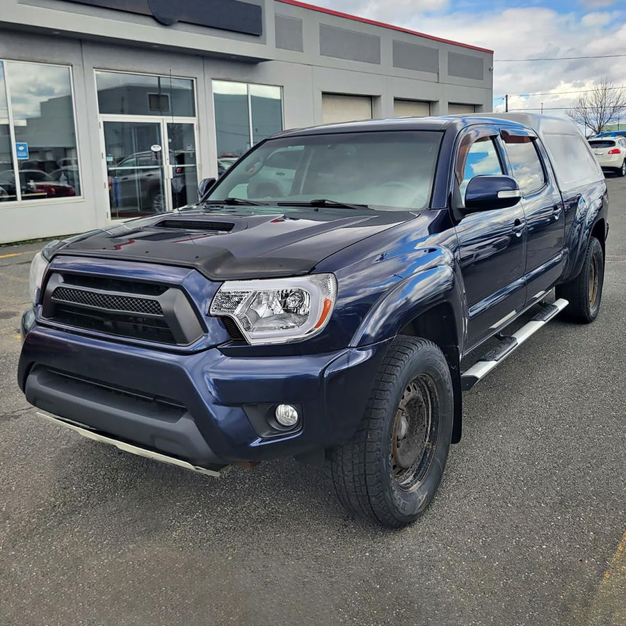 Chrome Headlights w/LED Strip SPEC-D TUNING Compatible with 2012-2015 Toyota Tacoma, Left + Right Pair Headlamp Assembly
