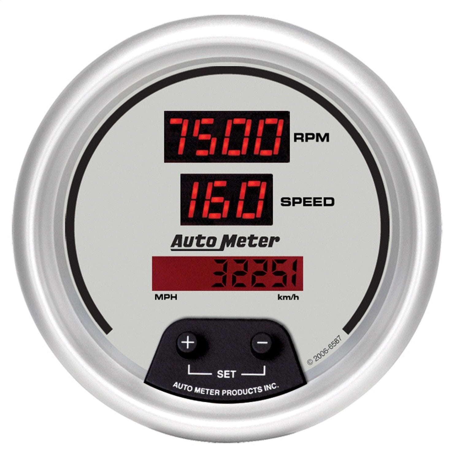 Auto Meter 6587 Digital Ultra-Lite 3-3/8" 8000 RPM / 160 MPH Tachometer/Speedometer Combo