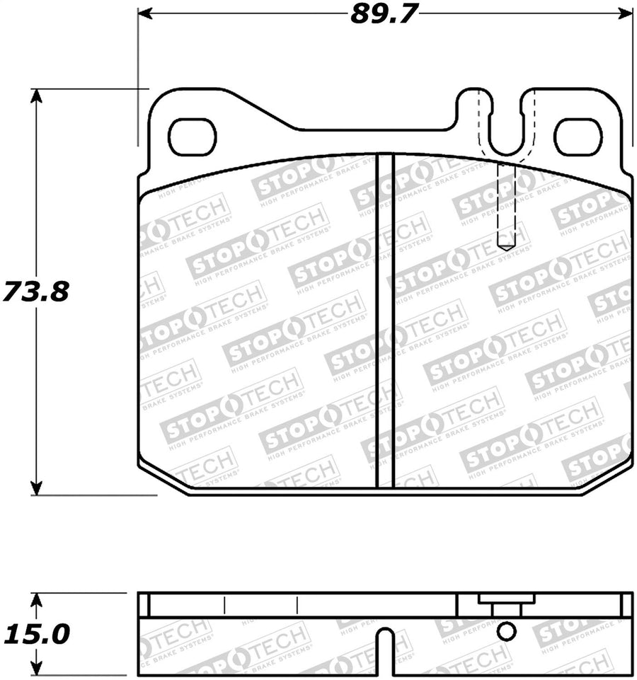 Front StopTech 308.01450 Brake Pads with Shims Street
